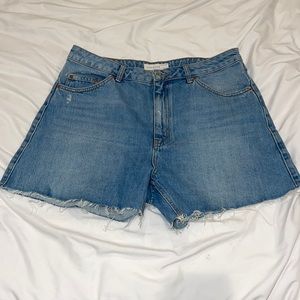 Topshop High Waist Cutoff Denim Shorts